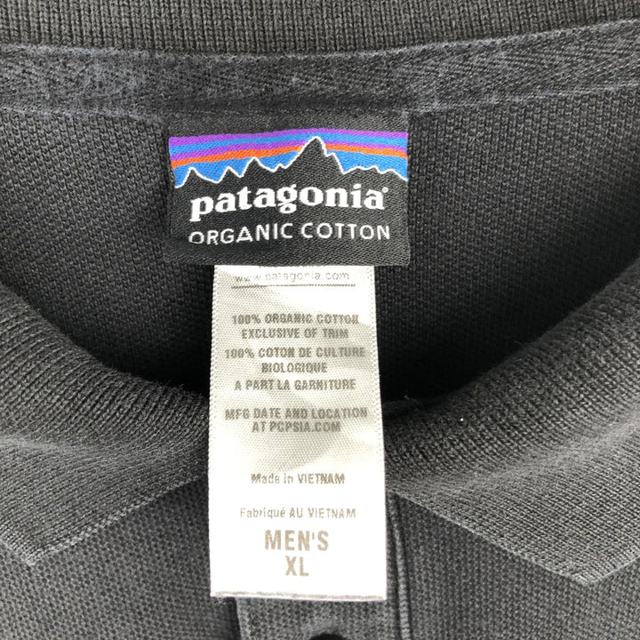 Patagonia Organic Cotton Short-Sleeve Polo Shirt, Men's Size XL (approx.) cotton black type Vintage Second Hand