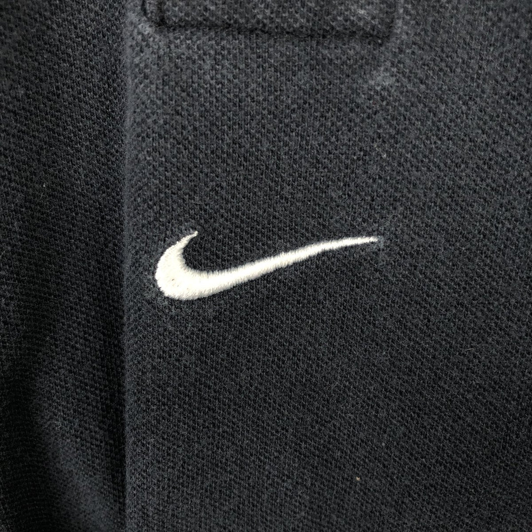 90'S Nike Center Logo Short-Sleeve Polo Shirt, Men's Size M (Equivalent), Vintage cotton black type Vintage Second Hand