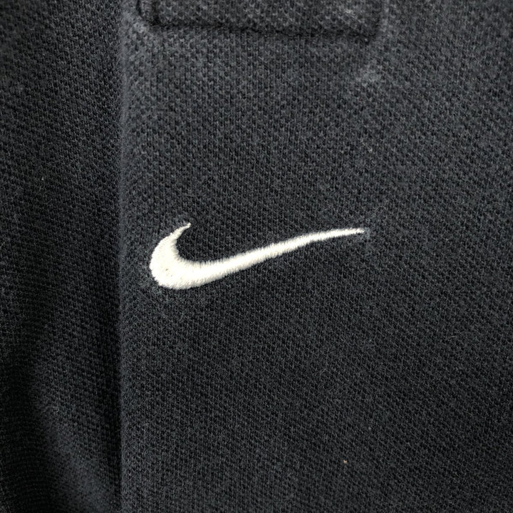 90'S Nike Center Logo Short-Sleeve Polo Shirt, Men's Size M (Equivalent), Vintage cotton black type Vintage Second Hand