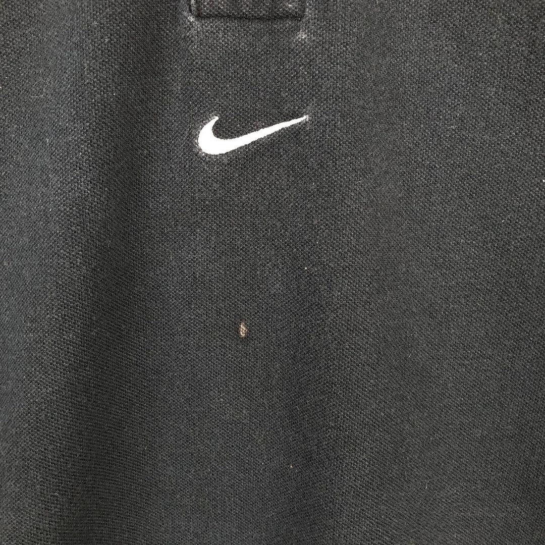 90'S Nike Center Logo Short-Sleeve Polo Shirt, Men's Size M (Equivalent), Vintage cotton black type Vintage Second Hand