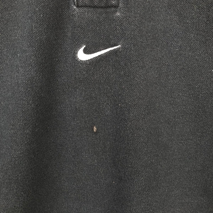 90'S Nike Center Logo Short-Sleeve Polo Shirt, Men's Size M (Equivalent), Vintage cotton black type Vintage Second Hand