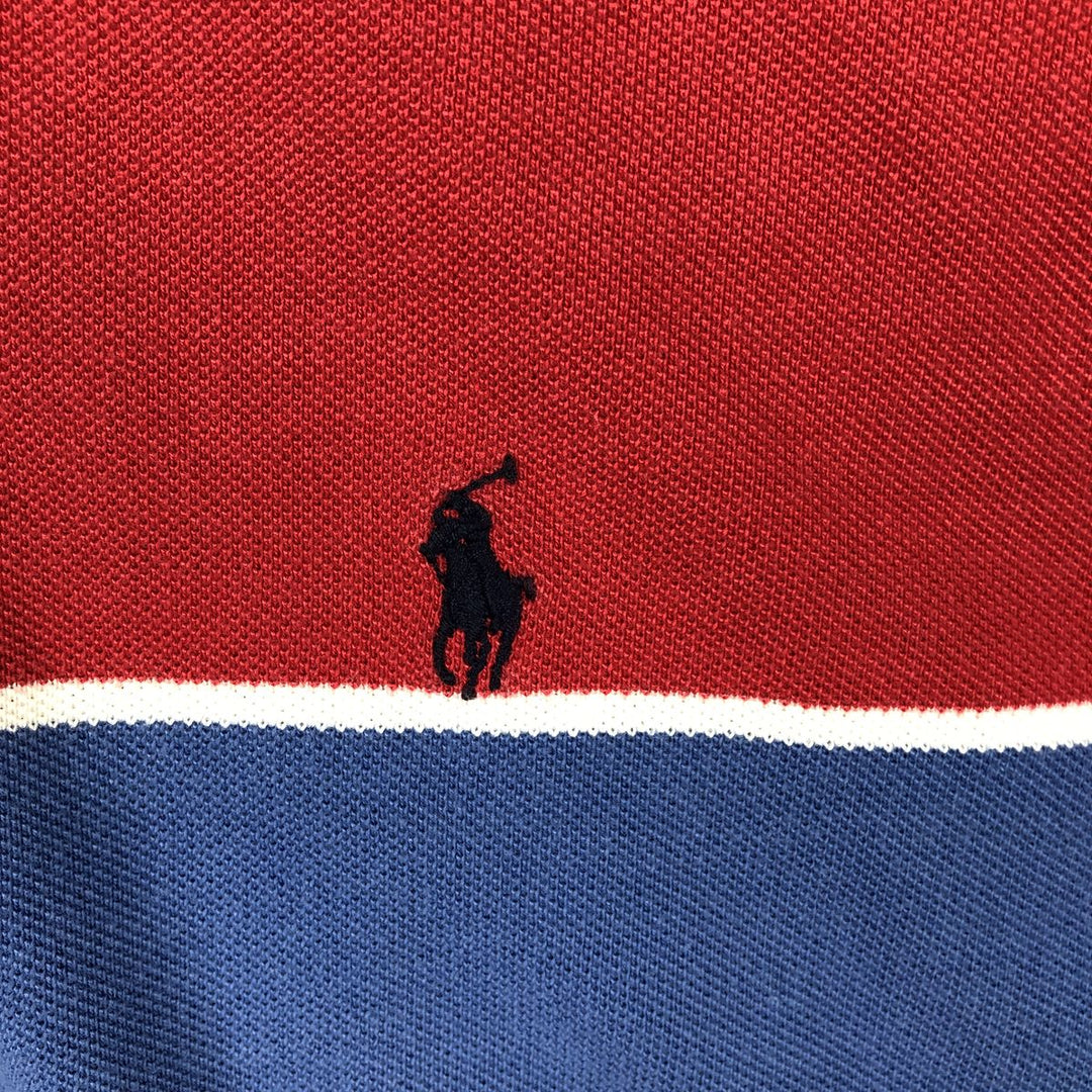 Ralph Lauren POLO by Ralph Lauren short sleeve striped polo shirt, men's XXL size cotton Blue type light blue Vintage Second Hand