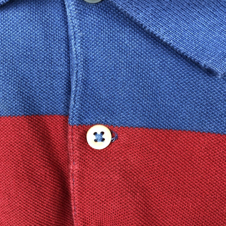 Ralph Lauren POLO by Ralph Lauren short sleeve striped polo shirt, men's XXL size cotton Blue type light blue Vintage Second Hand