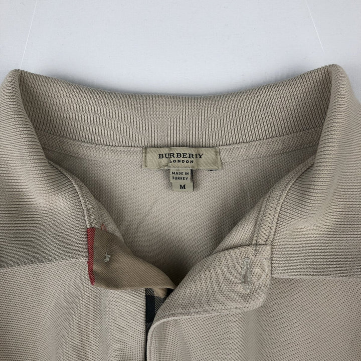 Burberry's London short-sleeved polo shirt, men's size M (approx.) cotton Beige type Vintage Second Hand