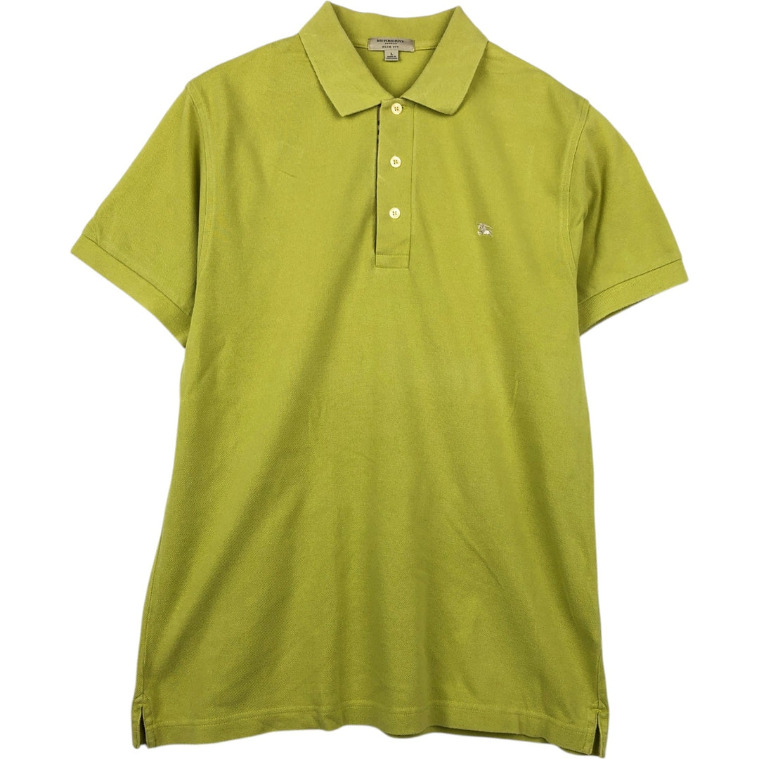 Burberry's London Slim Fit Short-Sleeve Polo Shirt (Men's Size L) cotton yellow type Vintage Second Hand