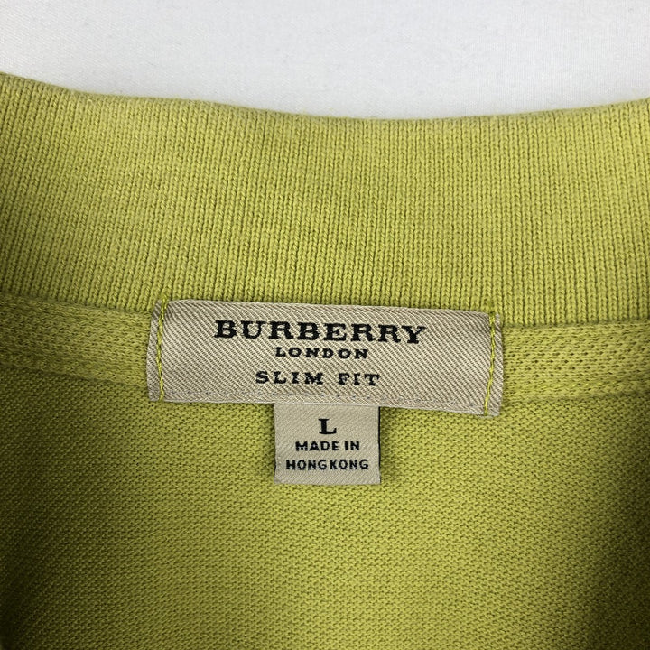 Burberry's London Slim Fit Short-Sleeve Polo Shirt (Men's Size L) cotton yellow type Vintage Second Hand