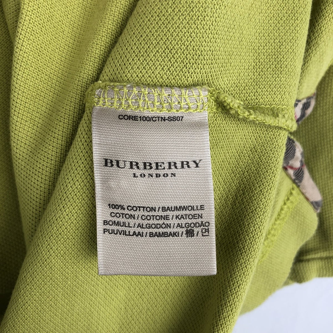 Burberry's London Slim Fit Short-Sleeve Polo Shirt (Men's Size L) cotton yellow type Vintage Second Hand