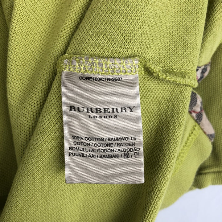 Burberry's London Slim Fit Short-Sleeve Polo Shirt (Men's Size L) cotton yellow type Vintage Second Hand