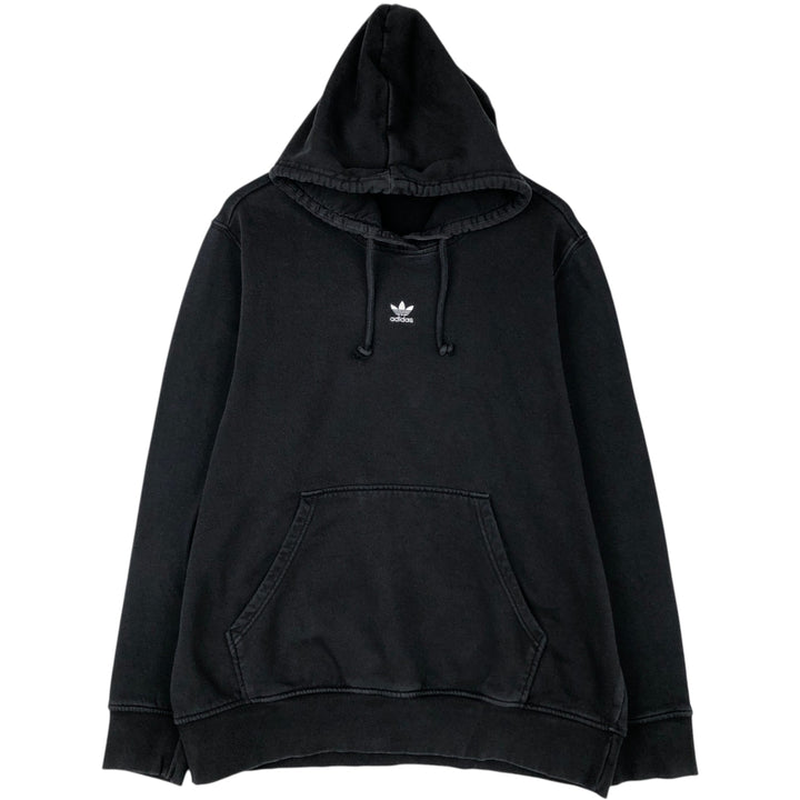 Adidas ORIGINALS sweatshirt pullover hoodie, women's size XL (approx.) cotton black type Vintage Second Hand