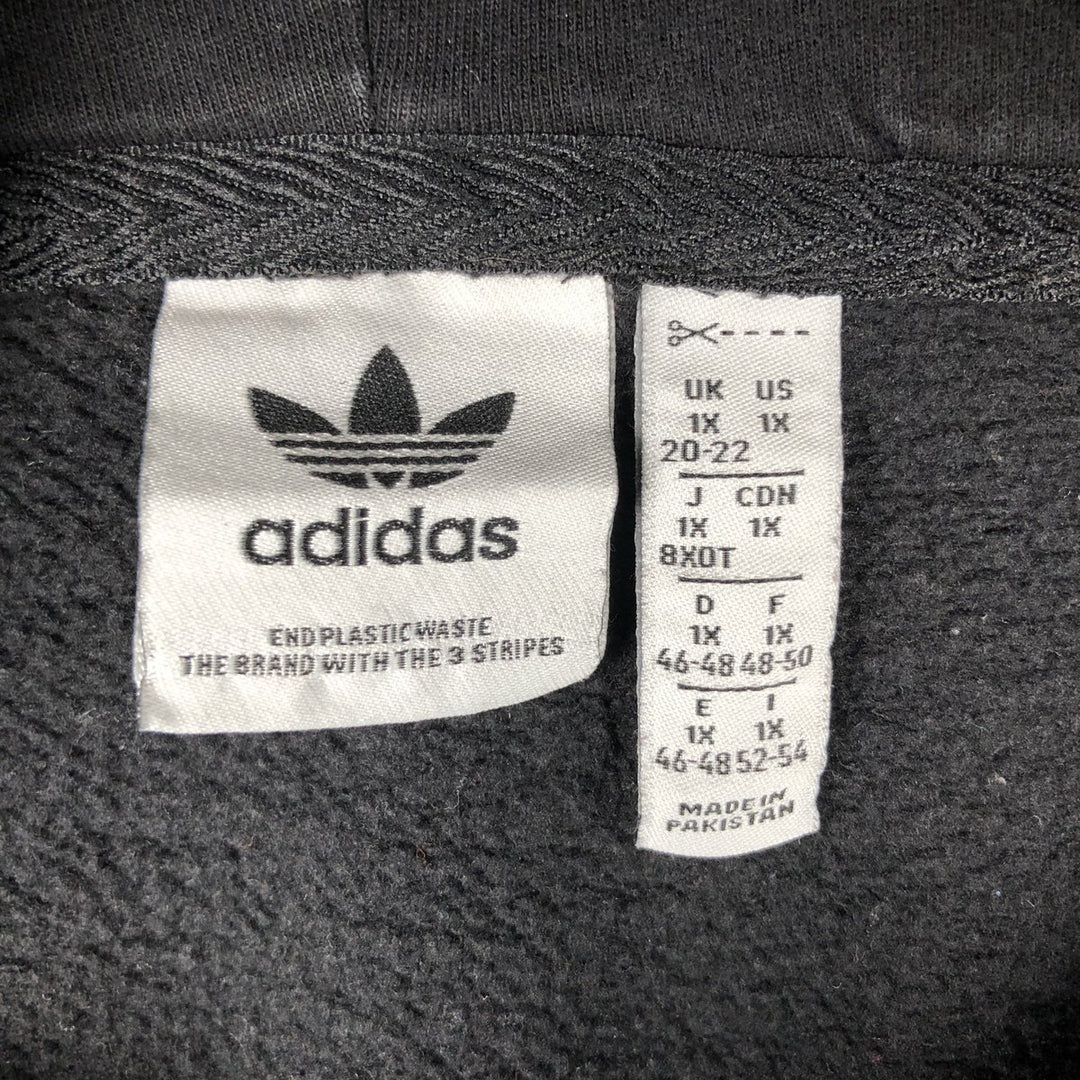 Adidas ORIGINALS sweatshirt pullover hoodie, women's size XL (approx.) cotton black type Vintage Second Hand
