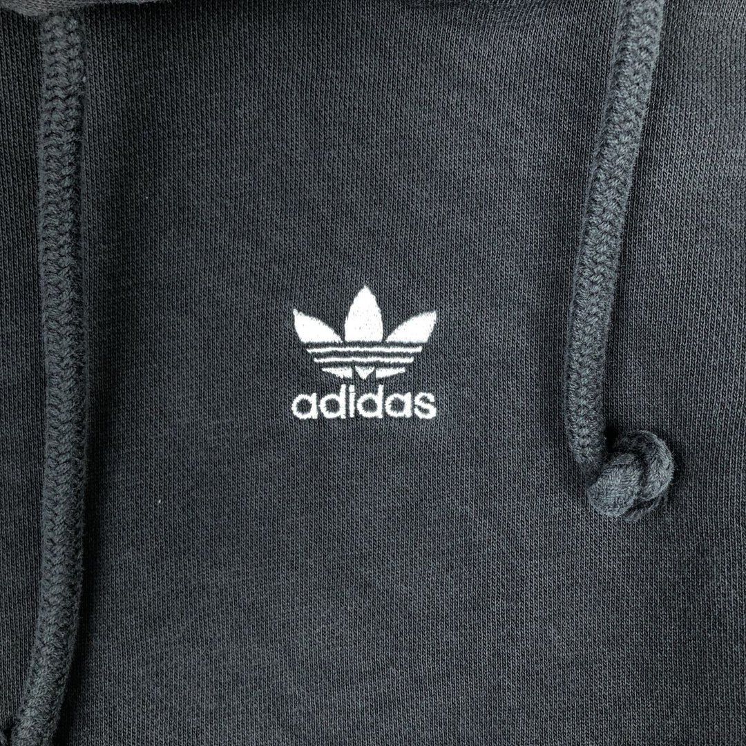 Adidas ORIGINALS sweatshirt pullover hoodie, women's size XL (approx.) cotton black type Vintage Second Hand