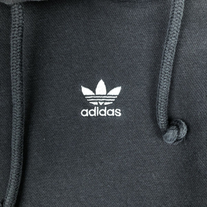 Adidas ORIGINALS sweatshirt pullover hoodie, women's size XL (approx.) cotton black type Vintage Second Hand