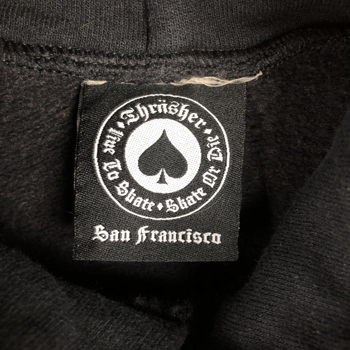 Thrasher Fire Pattern Pullover Hoodie, Men's Size M cotton black type Vintage Second Hand