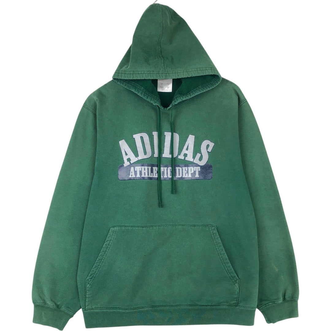 2000'S adidas sweatshirt pullover hoodie, Made in Canada, Men's size M cotton green type Vintage Second Hand