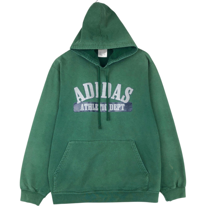 2000'S adidas sweatshirt pullover hoodie, Made in Canada, Men's size M cotton green type Vintage Second Hand