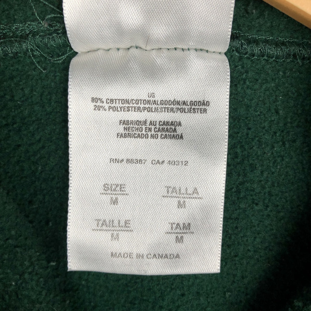 2000'S adidas sweatshirt pullover hoodie, Made in Canada, Men's size M cotton green type Vintage Second Hand
