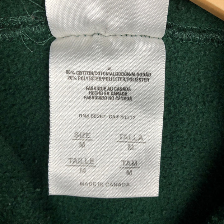 2000'S adidas sweatshirt pullover hoodie, Made in Canada, Men's size M cotton green type Vintage Second Hand