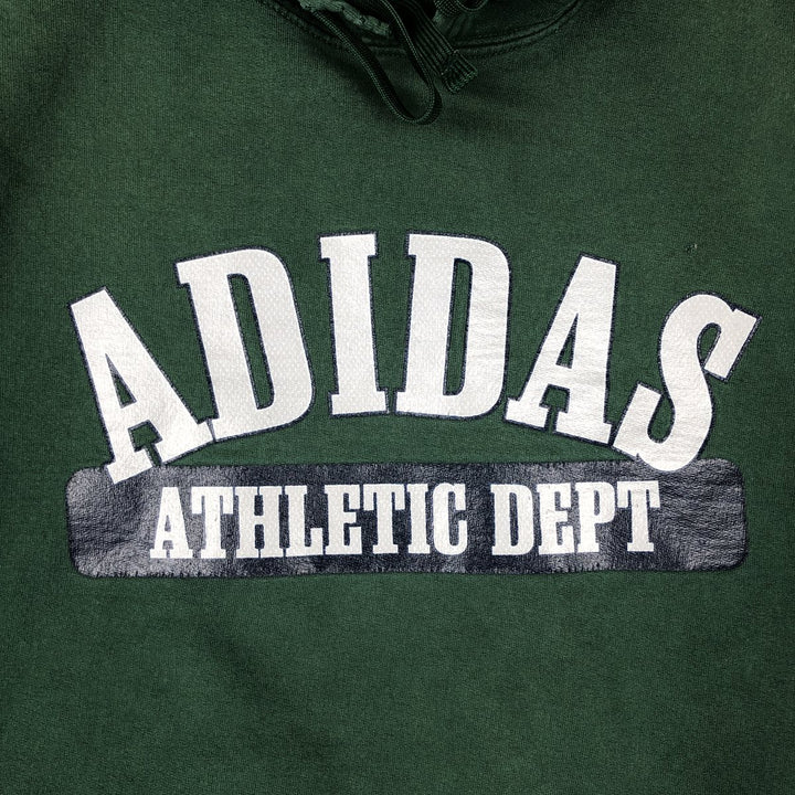 2000'S adidas sweatshirt pullover hoodie, Made in Canada, Men's size M cotton green type Vintage Second Hand