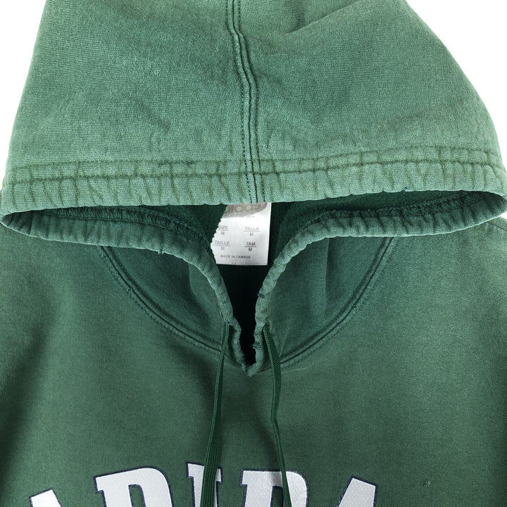 2000'S adidas sweatshirt pullover hoodie, Made in Canada, Men's size M cotton green type Vintage Second Hand