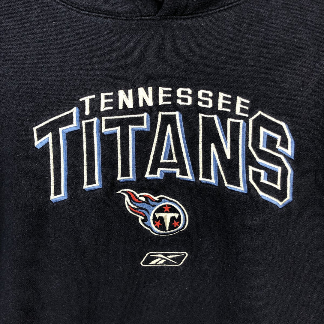Reebok NFL Tennessee Titans sweatshirt pullover hoodie, men's size L (approx.) cotton navy blue type Vintage Second Hand