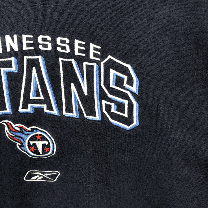 Reebok NFL Tennessee Titans sweatshirt pullover hoodie, men's size L (approx.) cotton navy blue type Vintage Second Hand