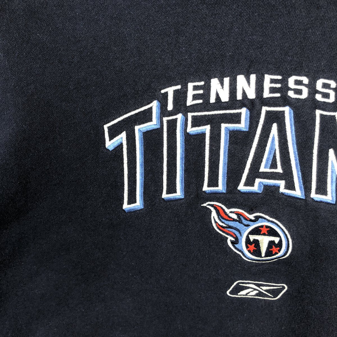 Reebok NFL Tennessee Titans sweatshirt pullover hoodie, men's size L (approx.) cotton navy blue type Vintage Second Hand