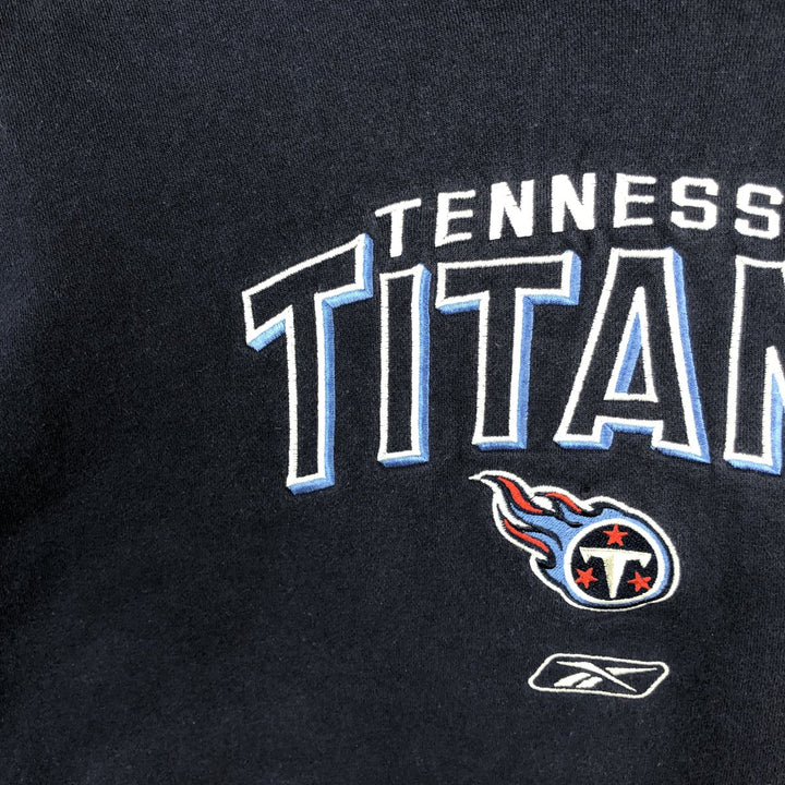 Reebok NFL Tennessee Titans sweatshirt pullover hoodie, men's size L (approx.) cotton navy blue type Vintage Second Hand
