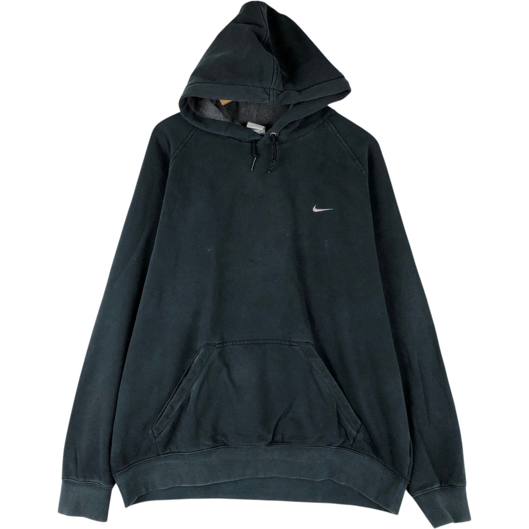 Nike Sweat Pullover Hoodie Men's XL Size cotton black type Vintage Second Hand