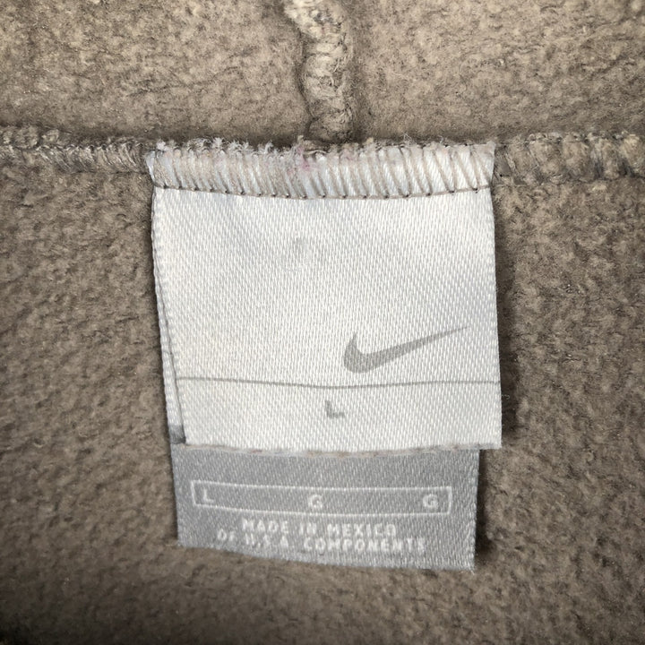 2000'S Nike Center Logo Sweatshirt Pullover Hoodie, Men's Size L (approx.) cotton Beige type Vintage Second Hand