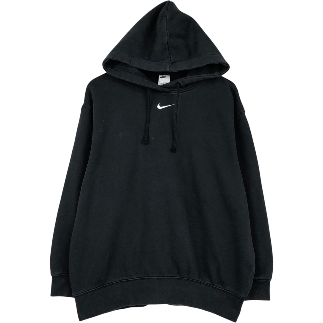 Nike Center Logo Sweat Pullover Hoodie, Men's Size Small cotton black type Vintage Second Hand