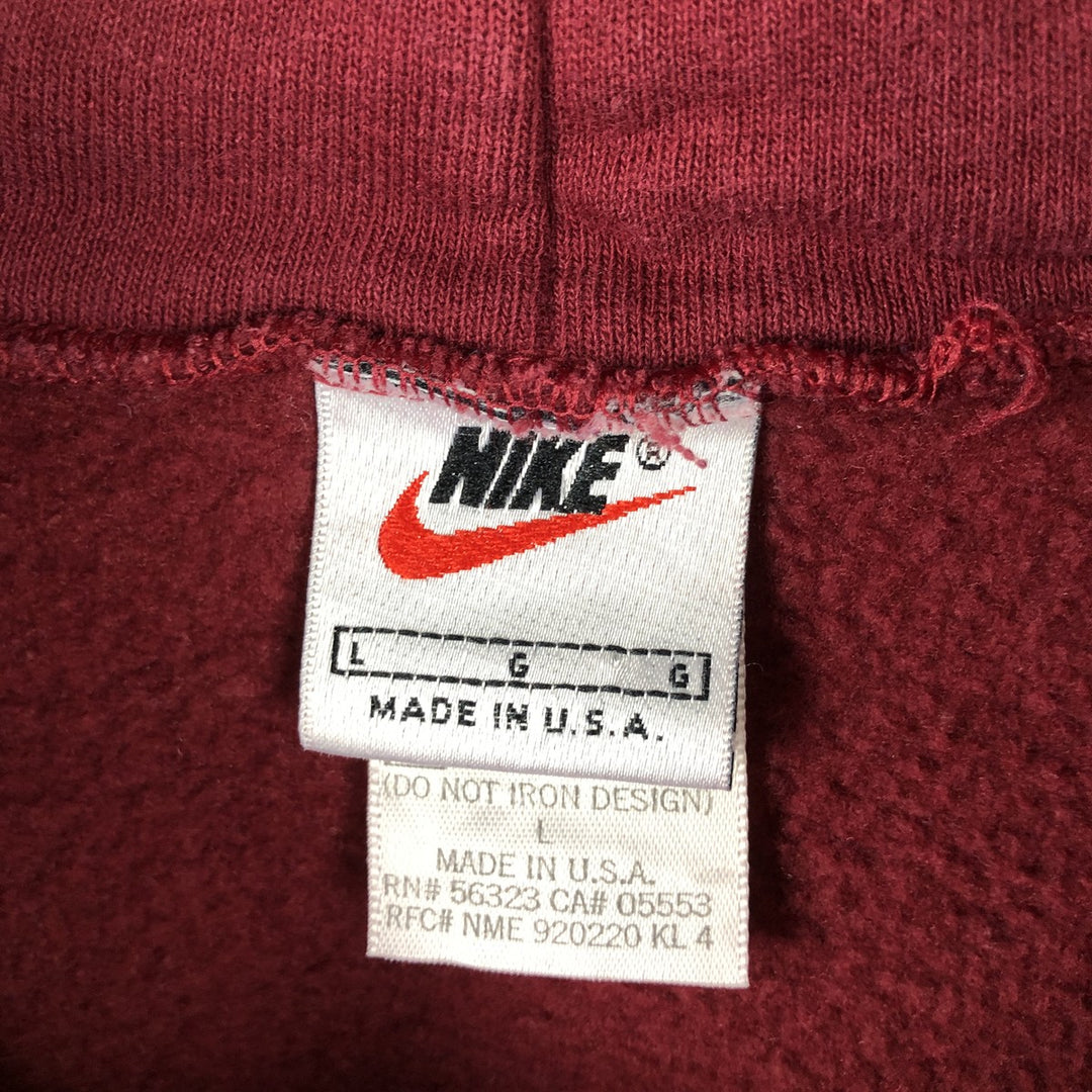 Vintage 90'S Nike pullover sweatshirt, made in the USA, size L, men's cotton Red type red-purple Vintage Second Hand