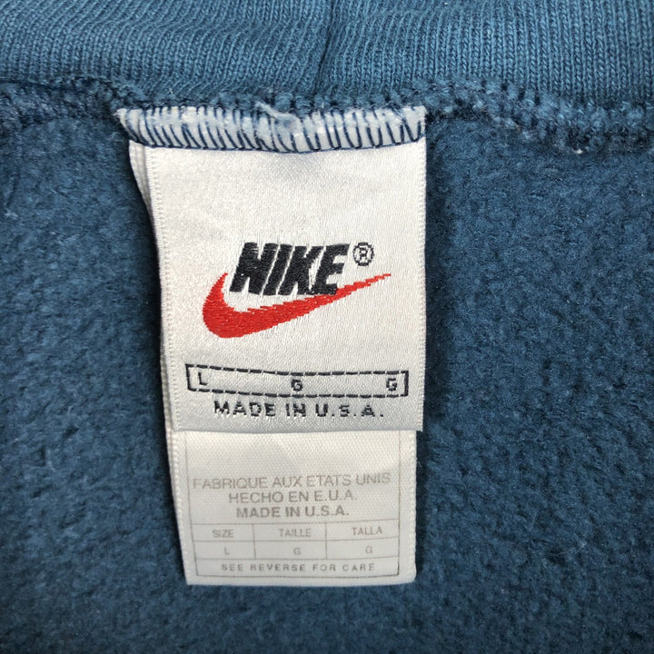 Vintage 90'S Nike pullover sweatshirt, made in the USA, size L, men's cotton green type Vintage Second Hand