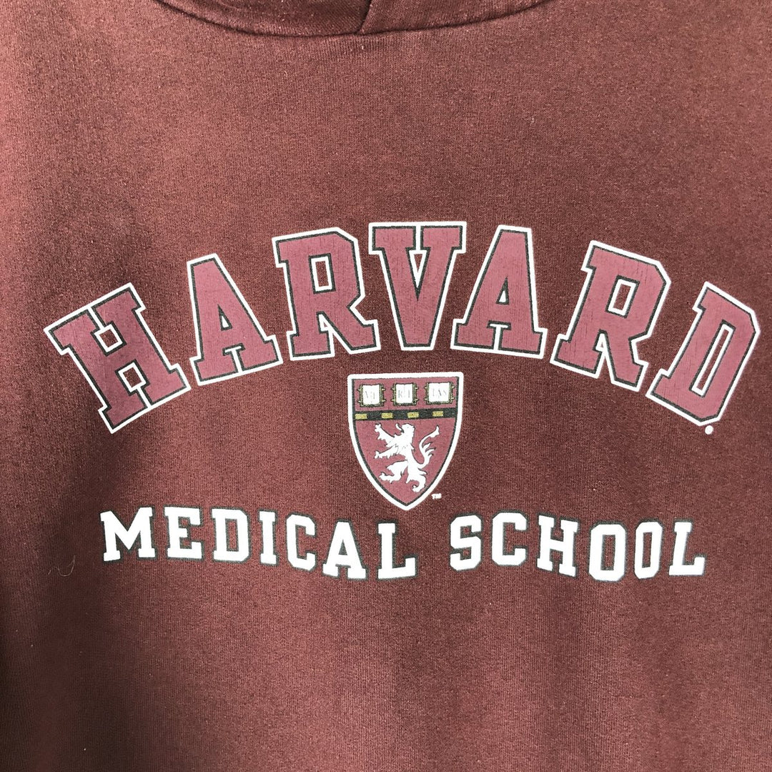 Champion HARVARD UNIVERSITY Triple Print College Sweatshirt Pullover Hoodie, Men's XL (approx.) cotton bordeaux Vintage Second Hand
