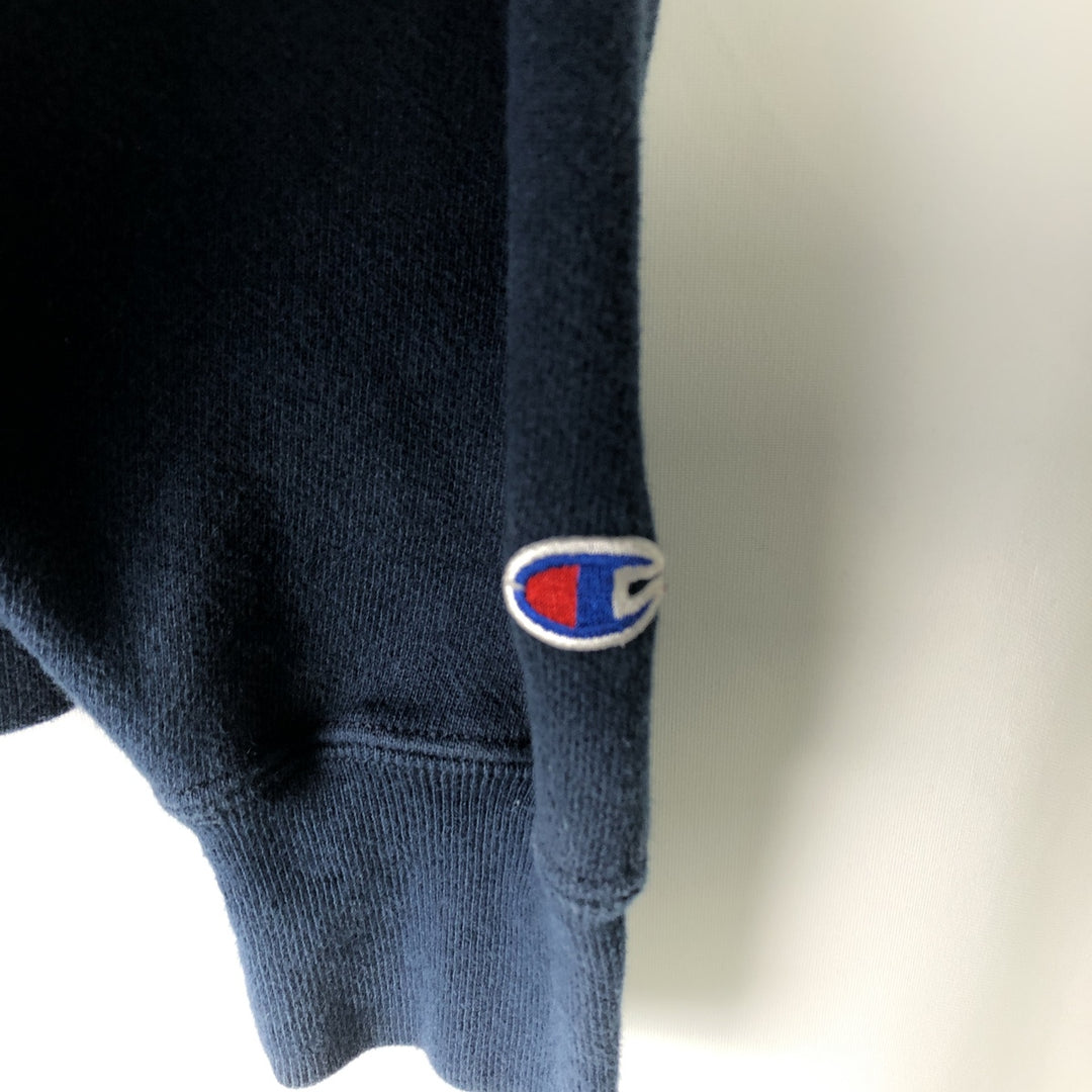 2000'S Champion PREMIUM REVERSE WEAVE Premium Reverse Weave Sweatshirt Pullover Hoodie, Men's Size L cotton navy blue type Vintage Second Hand