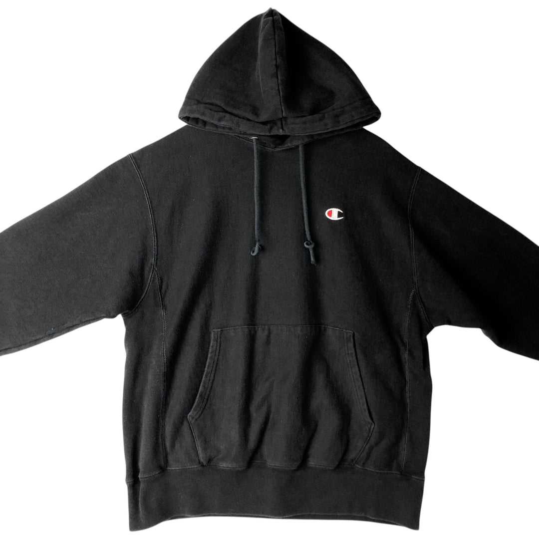 Champion REVERSE WEAVE Reverse Weave Sweat Pullover Hoodie Men's L size cotton black type Vintage Second Hand