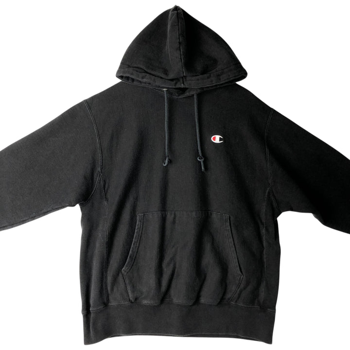 Champion REVERSE WEAVE Reverse Weave Sweat Pullover Hoodie Men's L size cotton black type Vintage Second Hand