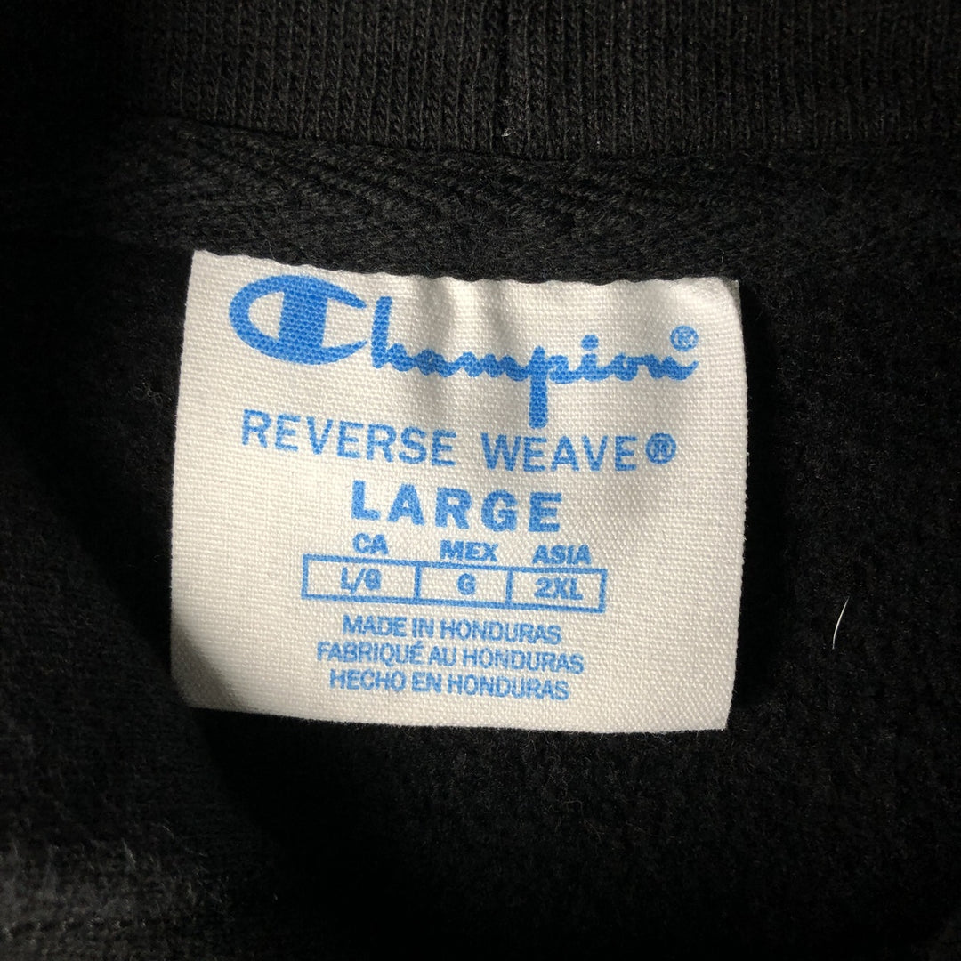 Champion REVERSE WEAVE Reverse Weave Sweat Pullover Hoodie Men's L size cotton black type Vintage Second Hand