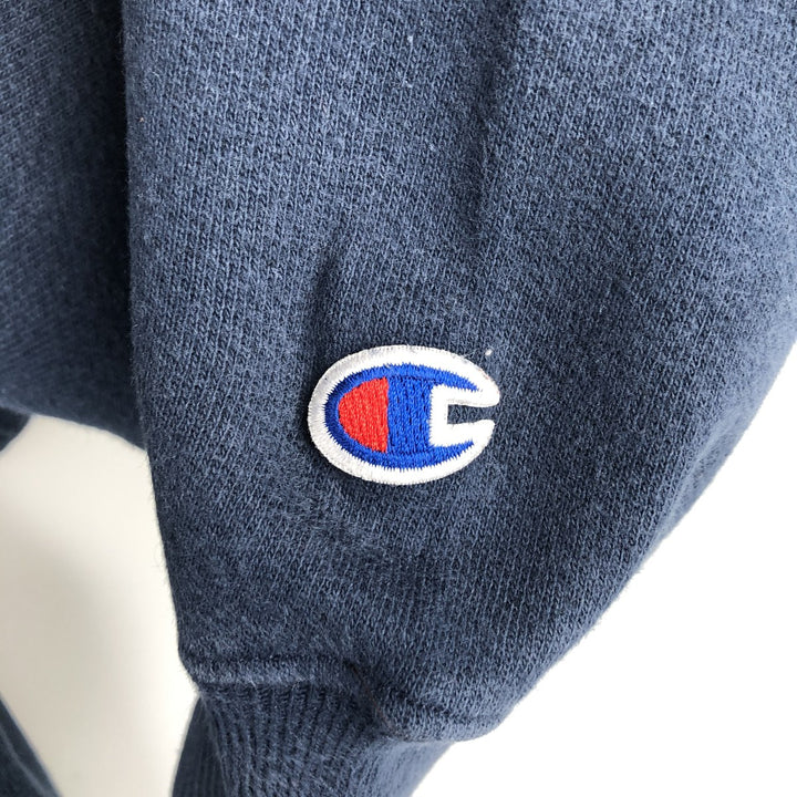 2000'S Champion PREMIUM REVERSE WEAVE Premium Reverse Weave Sweatshirt Pullover Hoodie, Men's Size Small cotton navy blue type Vintage Second Hand