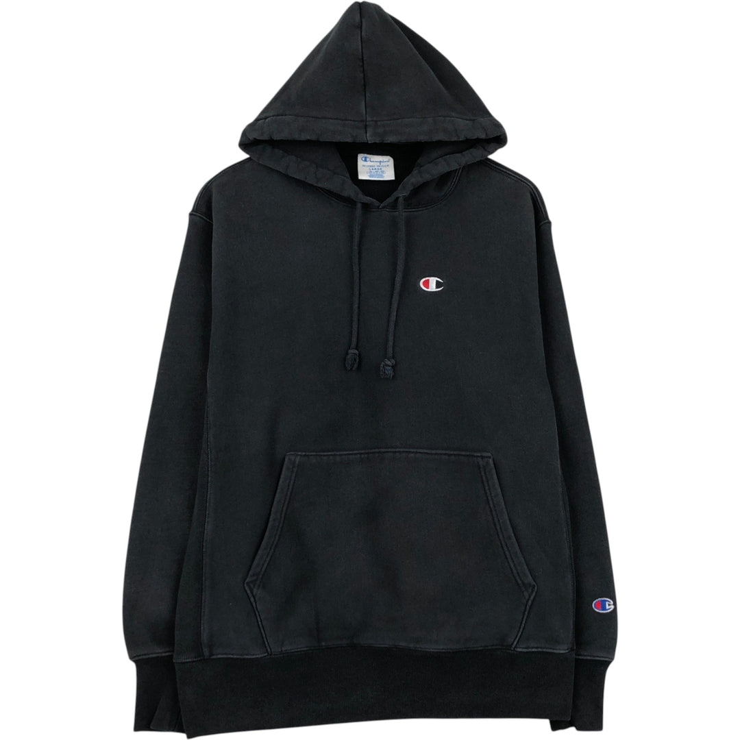 Champion REVERSE WEAVE One-Point Sweat Pullover Hoodie, Men's Size L (approx.) cotton black type Vintage Second Hand