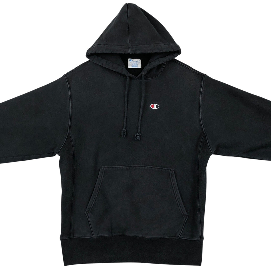 Champion REVERSE WEAVE One-Point Sweat Pullover Hoodie, Men's Size L (approx.) cotton black type Vintage Second Hand