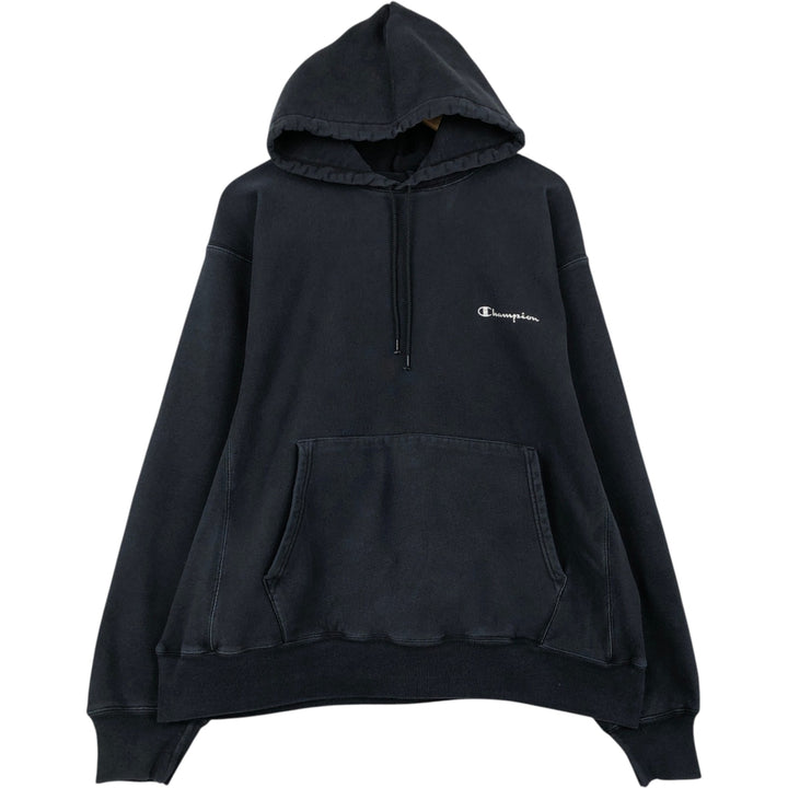 00'S Champion PREMIUM REVERSE WEAVE Premium Reverse Weave Sweat Pullover Hoodie Men's XL unclear black type Vintage Second Hand