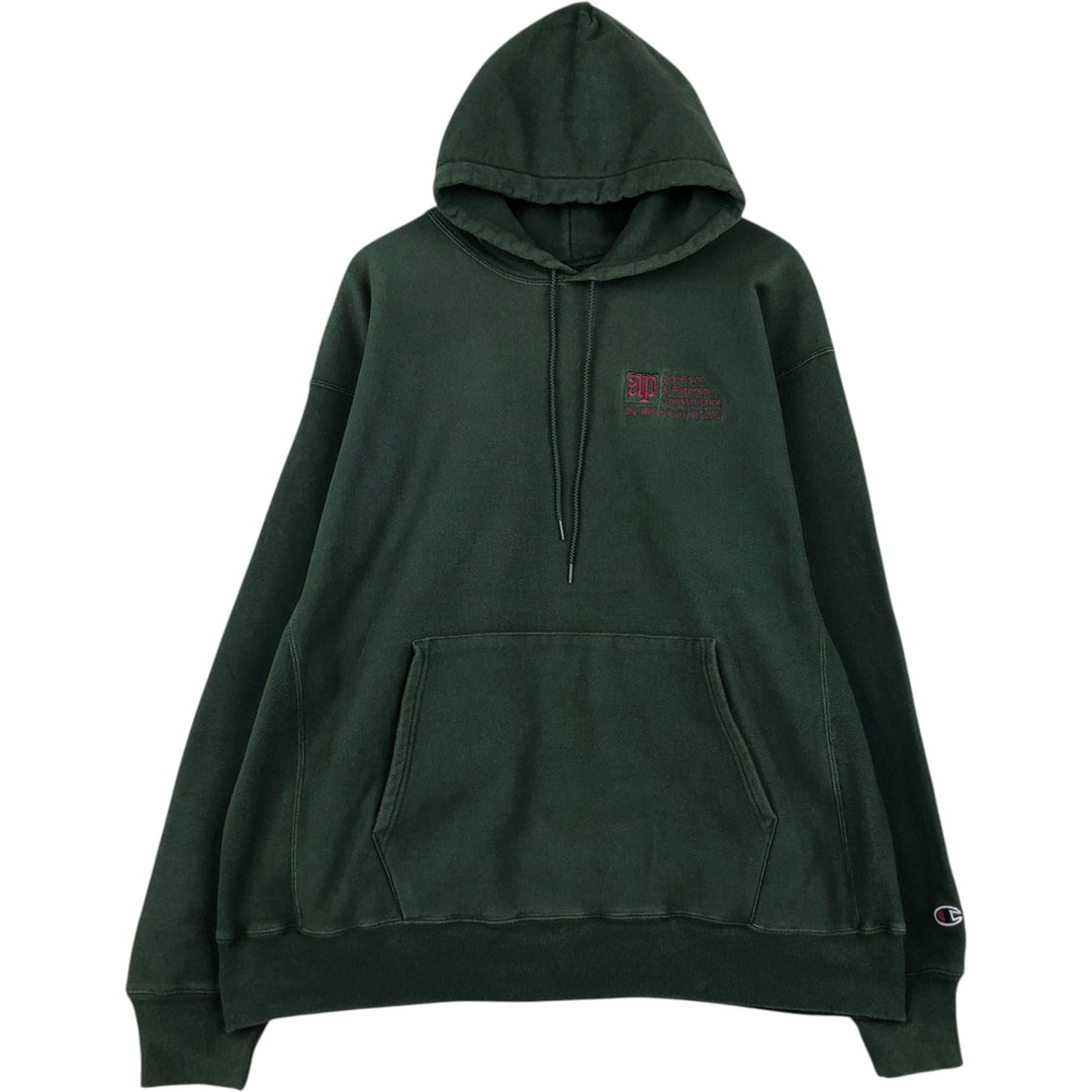 00'S Champion PREMIUM REVERSE WEAVE Premium Reverse Weave Sweat Pullover Hoodie Men's XL cotton green type Vintage Second Hand