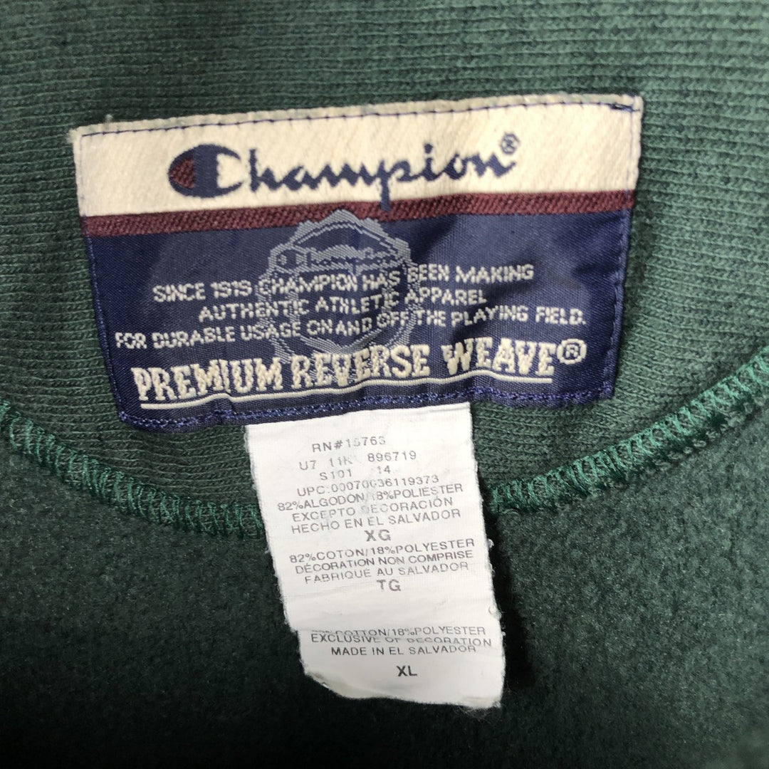 00'S Champion PREMIUM REVERSE WEAVE Premium Reverse Weave Sweat Pullover Hoodie Men's XL cotton green type Vintage Second Hand