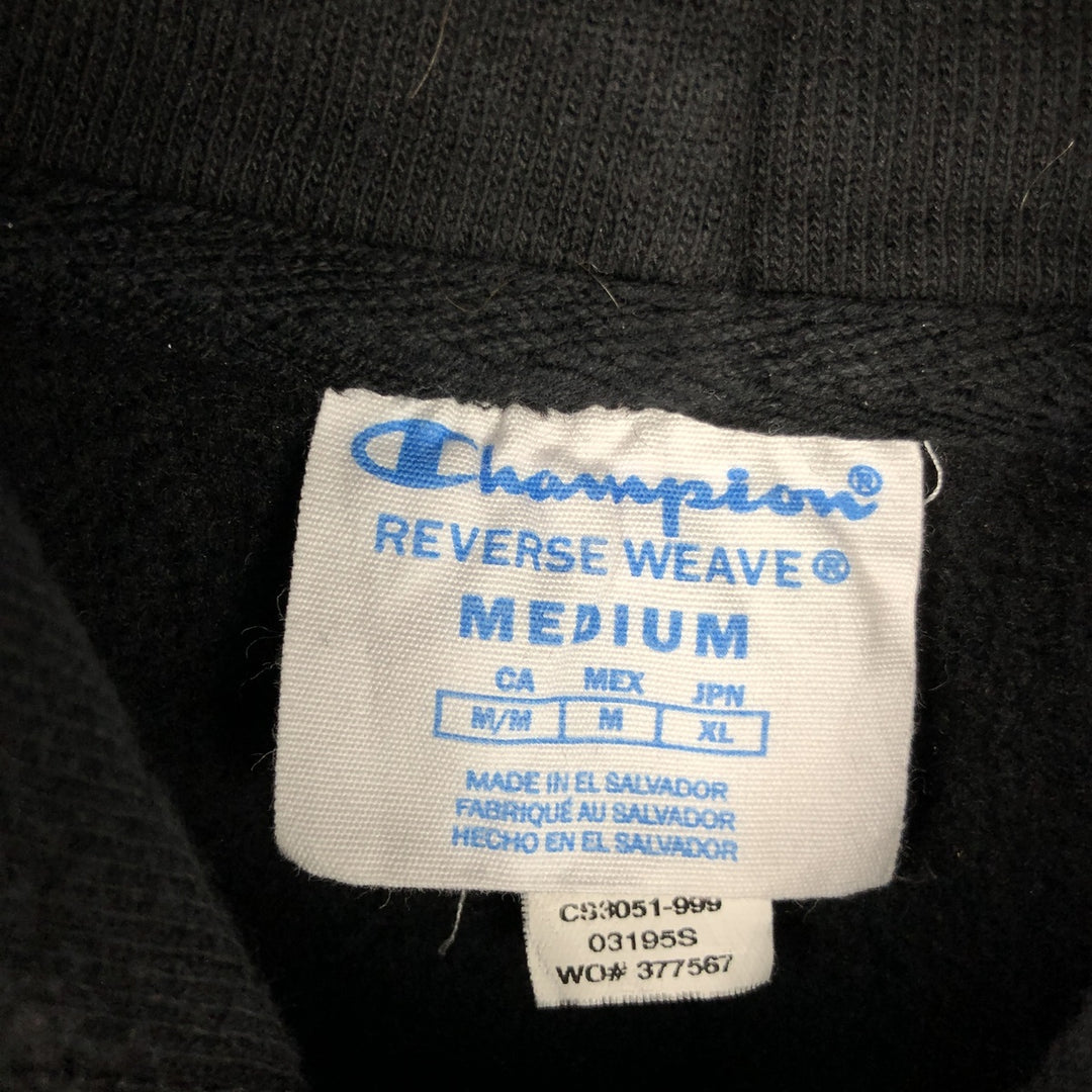 Champion REVERSE WEAVE Reverse Weave College Sweat Pullover Hoodie Men's L size cotton black type Vintage Second Hand