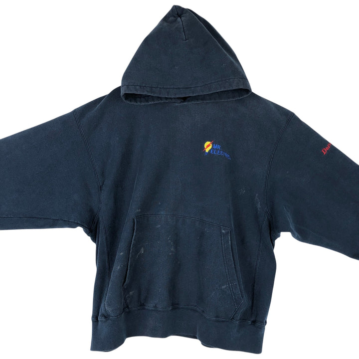 Champion Premium Reverse Weave Advertising Sweat Pullover Hoodie, Men's XXL equivalent. cotton navy blue type Vintage Second Hand