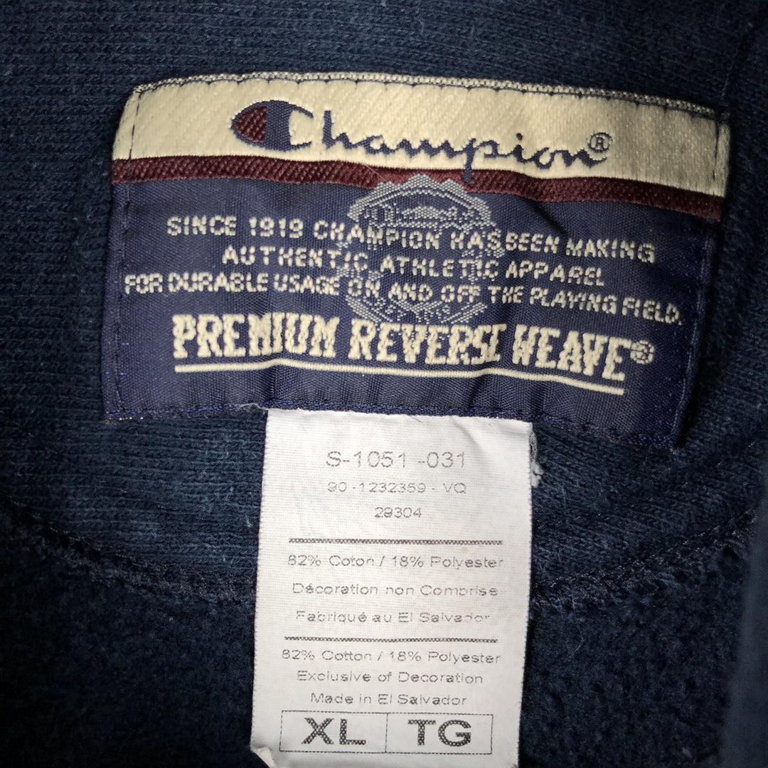 Champion Premium Reverse Weave Advertising Sweat Pullover Hoodie, Men's XXL equivalent. cotton navy blue type Vintage Second Hand
