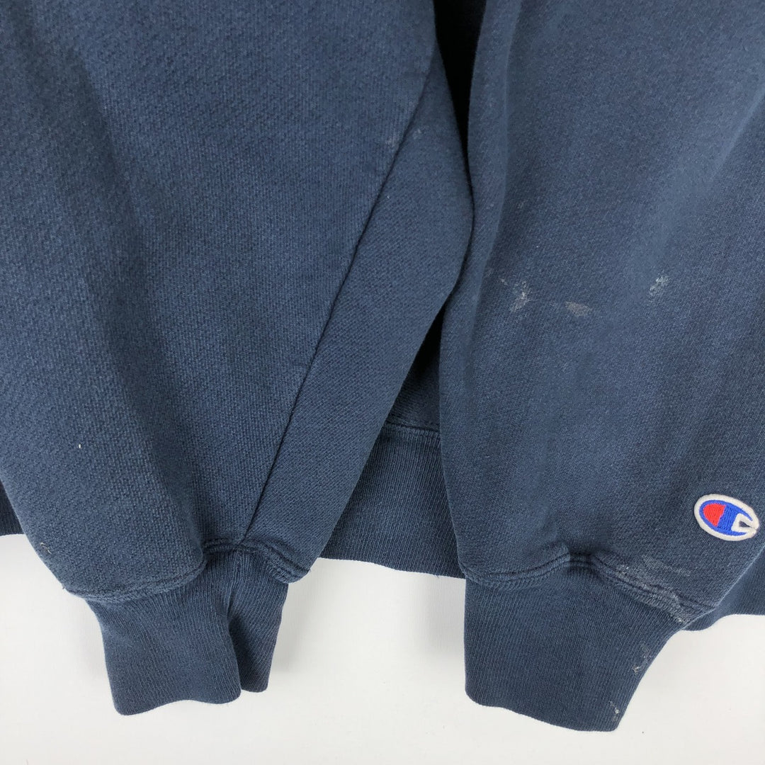 Champion Premium Reverse Weave Advertising Sweat Pullover Hoodie, Men's XXL equivalent. cotton navy blue type Vintage Second Hand