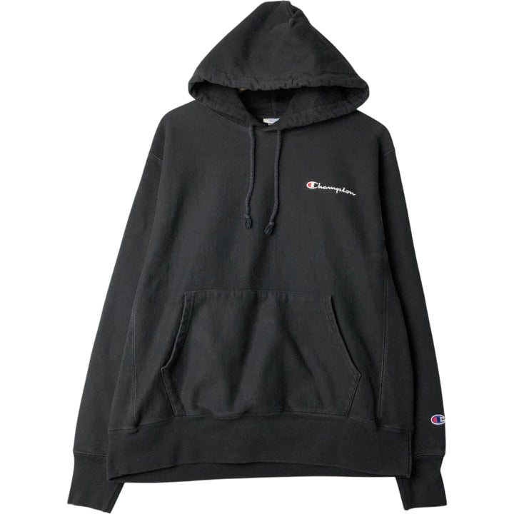 Champion REVERSE WEAVE Reverse Weave Sweat Pullover Hoodie Men's L size cotton black type Vintage Second Hand