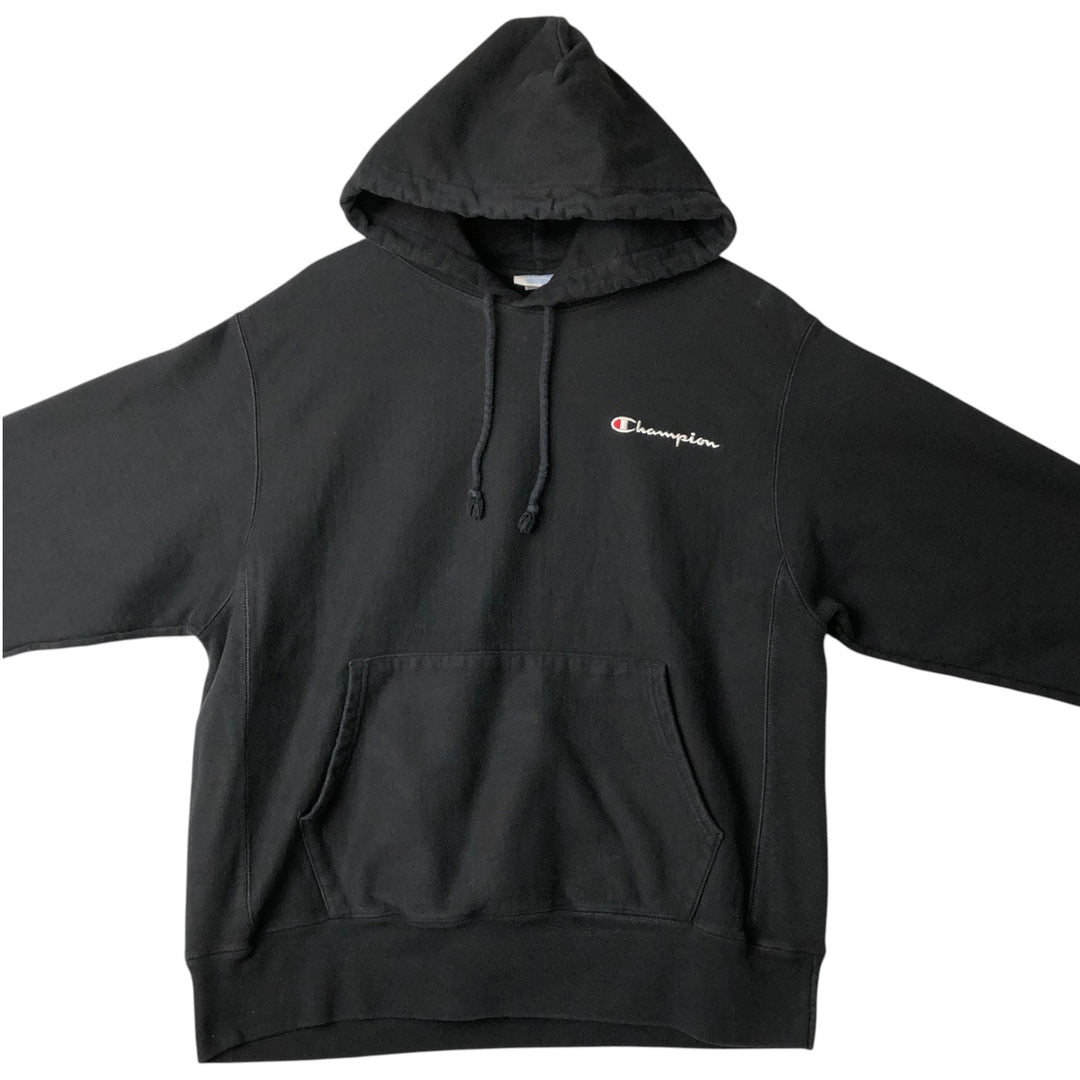Champion REVERSE WEAVE Reverse Weave Sweat Pullover Hoodie Men's L size cotton black type Vintage Second Hand