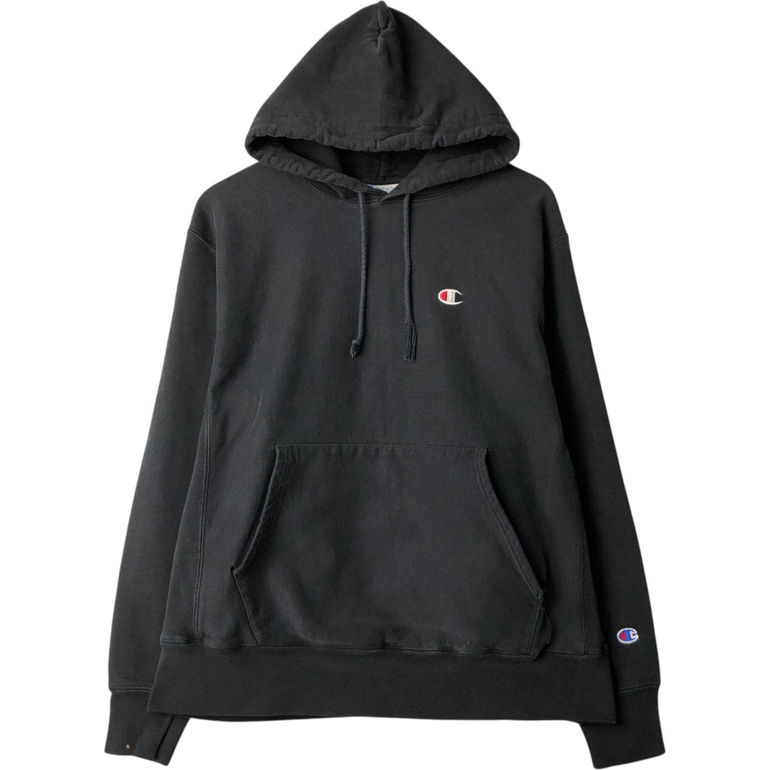 Champion REVERSE WEAVE One-Point Sweat Pullover Hoodie, Men's Size L (approx.) cotton black type Vintage Second Hand